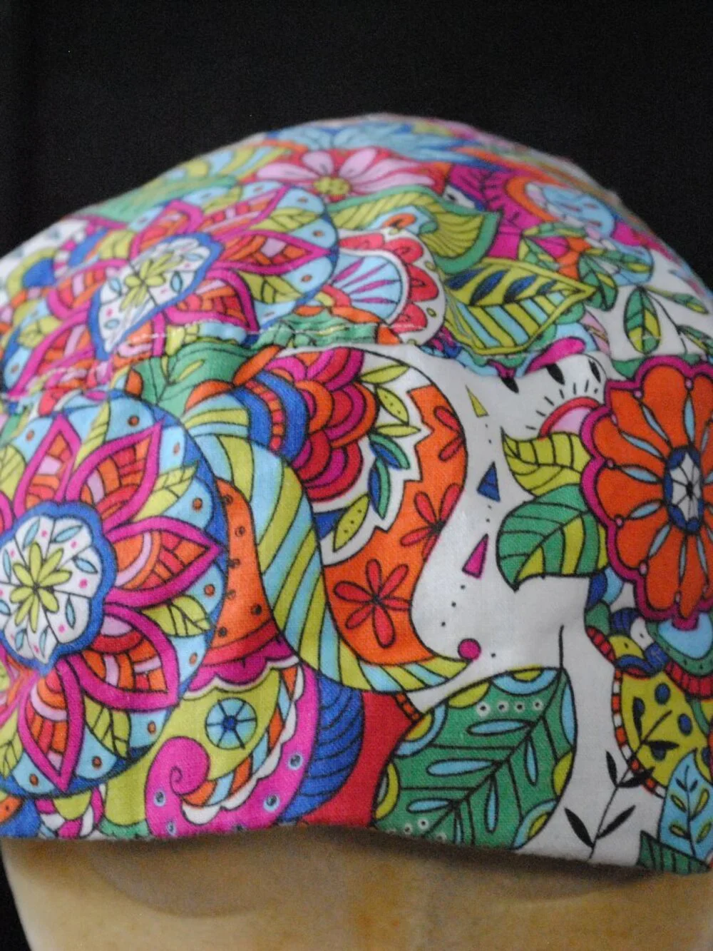 Handmade Multicolored Floral Surgery Medical Bouffant Scrub Hat